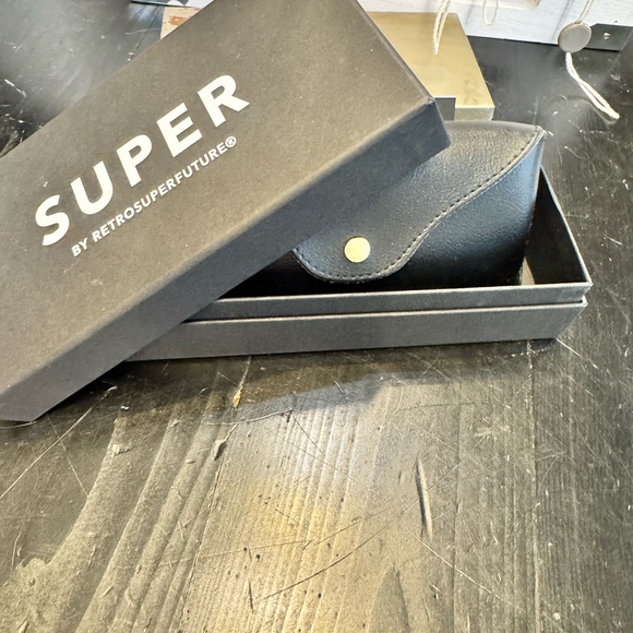 New in Box: Italian RetroSuperFuture Gold Rim Lenz Flat Sunglasses Unisex main image 7